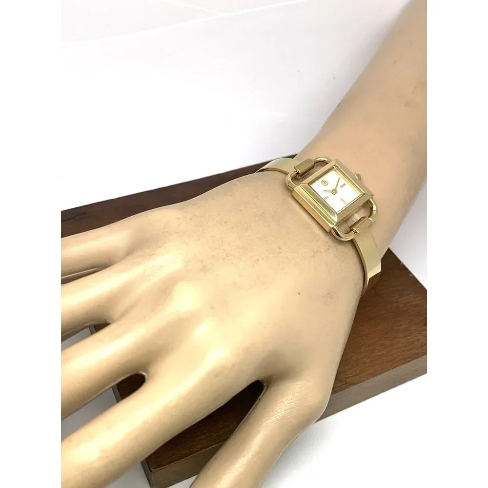 Tory Burch Women's Watch TBW7257 Petite Cream Dial Quartz Bangle Gold Steel